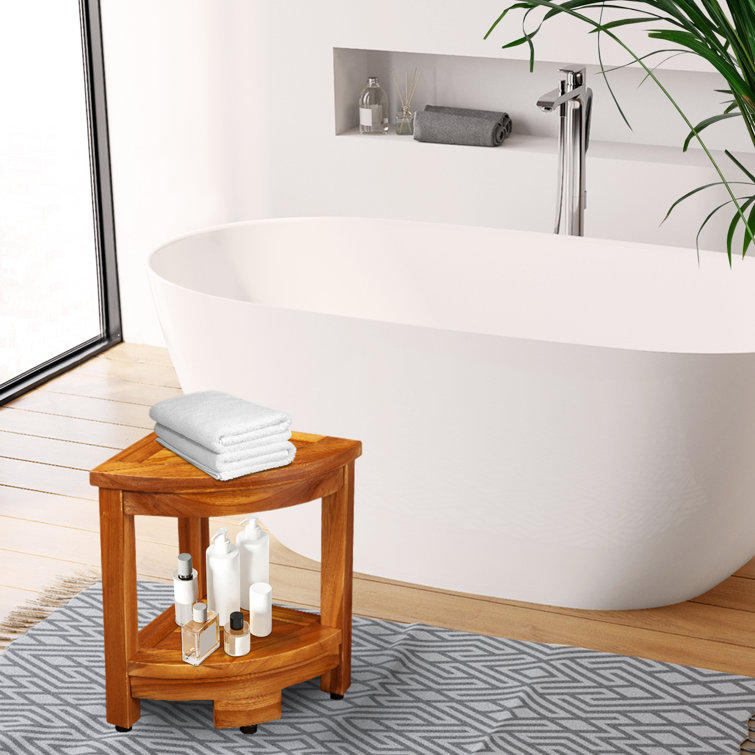 Shower with teak online bench